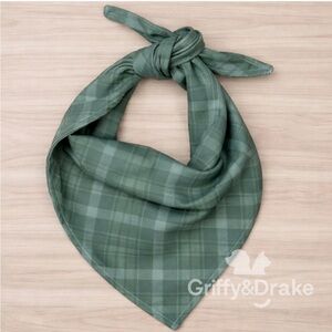 Green Plaid Dog Bandana